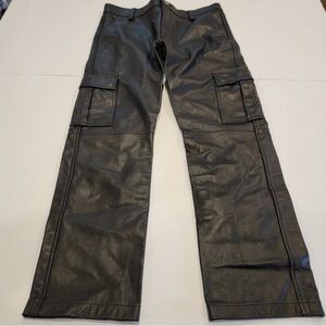 Genuine Cargo leather straight pants, size 34 fitting like slim.